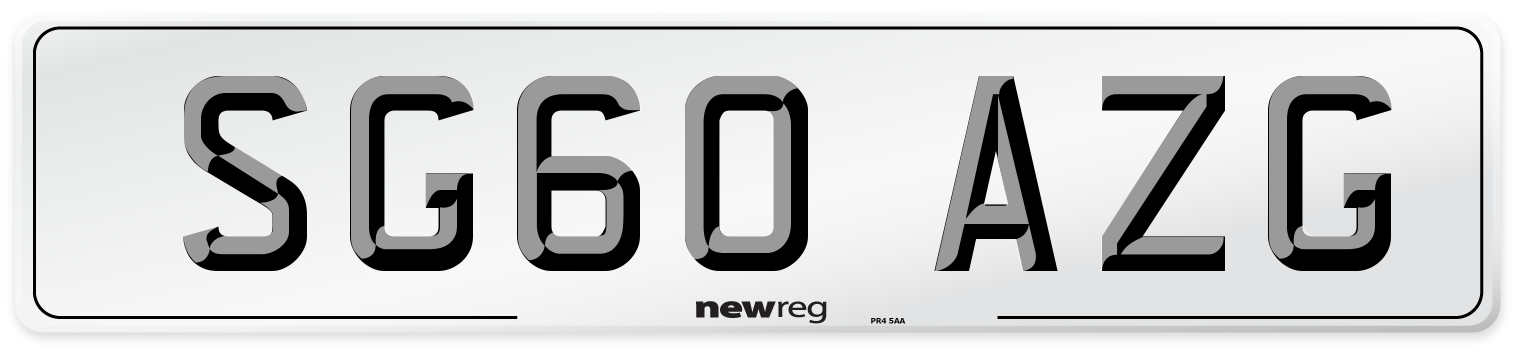 SG60 AZG Number Plate from New Reg